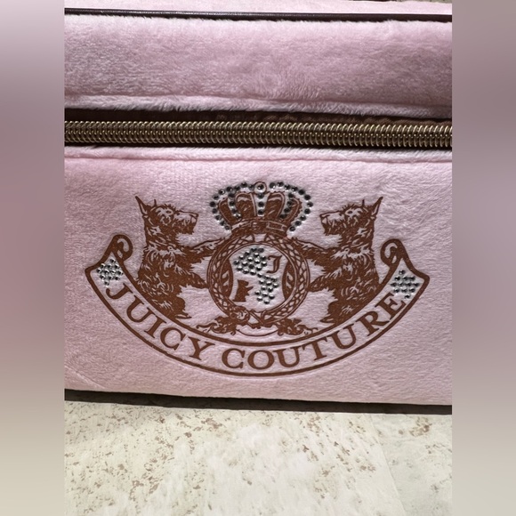 Juicy Couture Vintage Inspired Pink Velour Makeup Bag